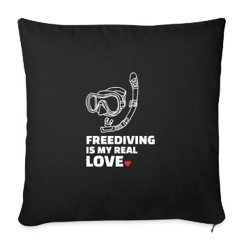 Freediving - Sofa pillowcase 17,3'' x 17,3'' (45 x 45 cm) - black - Front