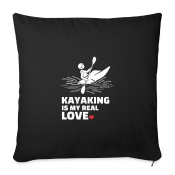 I love kayaking - Sofa pillowcase 17,3'' x 17,3'' (45 x 45 cm) - black - Front