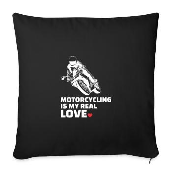 I love motorcycling - Sofa pillowcase 17,3'' x 17,3'' (45 x 45 cm) - black - Front