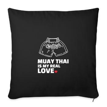 J’adore le Muay Thai - Housse de coussin décorative 45 x 45 cm - noir - Devant