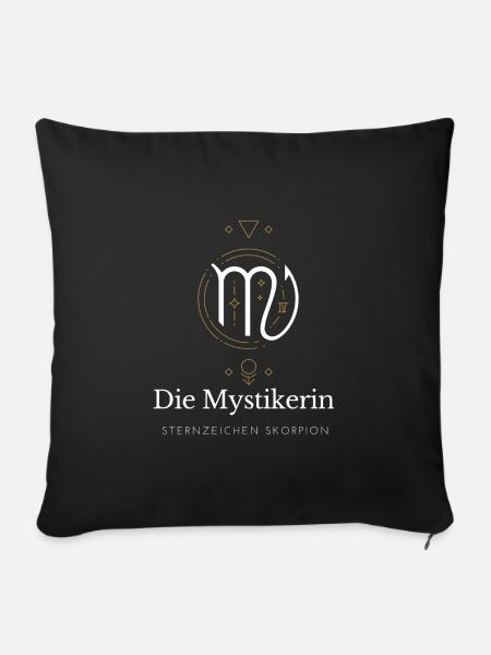 Die Mystikerin Virgo Logo - Sofakissenbezug 45 x 45 cm - Schwarz