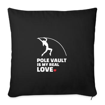I love pole vaulting - Sofa pillowcase 17,3'' x 17,3'' (45 x 45 cm) - black - Front
