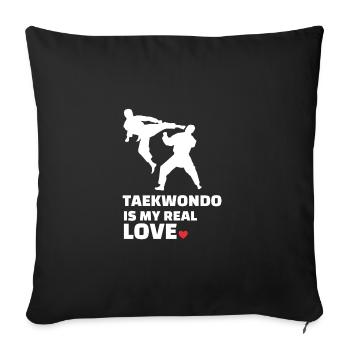 J’adore le Taekwondo - Housse de coussin décorative 45 x 45 cm - noir - Devant