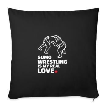 J’adore la lutte sumo - Housse de coussin décorative 45 x 45 cm - noir - Devant