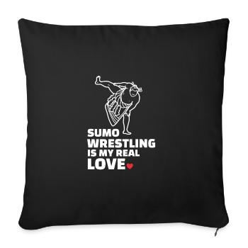 J’adore la lutte sumo - Housse de coussin décorative 45 x 45 cm - noir - Devant