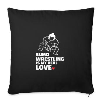 J’adore la lutte sumo - Housse de coussin décorative 45 x 45 cm - noir - Devant