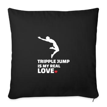 I love triple jump - Sofa pillowcase 17,3'' x 17,3'' (45 x 45 cm) - black - Front