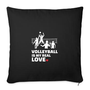 I love volleyball - Sofa pillowcase 17,3'' x 17,3'' (45 x 45 cm) - black - Front