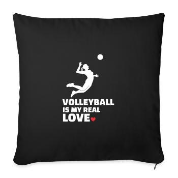 I love volleyball - Sofa pillowcase 17,3'' x 17,3'' (45 x 45 cm) - black - Front