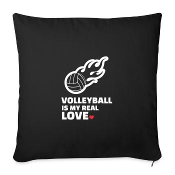 I love volleyball - Sofa pillowcase 17,3'' x 17,3'' (45 x 45 cm) - black - Front