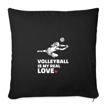I love volleyball - Sofa pillowcase 17,3'' x 17,3'' (45 x 45 cm) - black - Front
