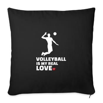 I love volleyball - Sofa pillowcase 17,3'' x 17,3'' (45 x 45 cm) - black - Front