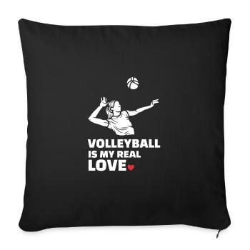 I love volleyball - Sofa pillowcase 17,3'' x 17,3'' (45 x 45 cm) - black - Front