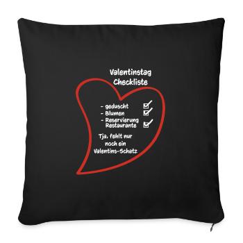 Romantic Love Heart Valentine's Day Couple - Sofa pillowcase 17,3'' x 17,3'' (45 x 45 cm) - black - Front