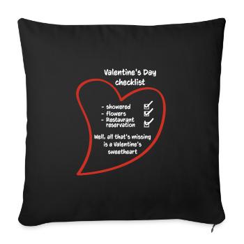 Romantische Liebesherz-valentinstag-paare - Sofakissenbezug 45 x 45 cm - Schwarz - Vorne