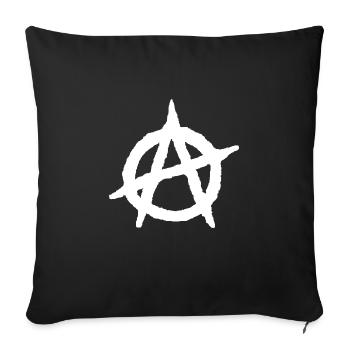 Anarchy A logo W - Sofa pillowcase 17,3'' x 17,3'' (45 x 45 cm) - black - Front