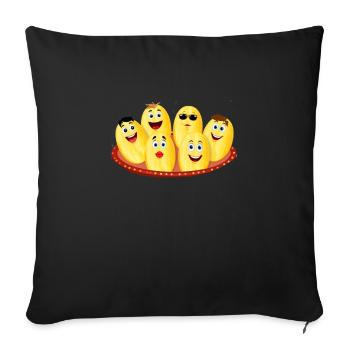 Chips, chipsfamily, family, potato chips - Sofa pillowcase 17,3'' x 17,3'' (45 x 45 cm) - black - Front