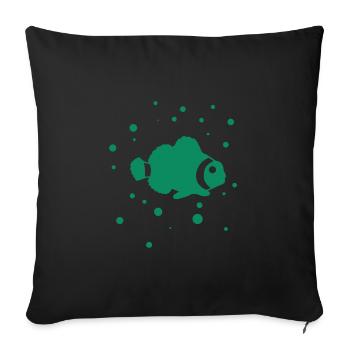Fisch - Aquarium - Meereswesen - Naturschutz - Sofakissenbezug 45 x 45 cm - Schwarz - Vorne