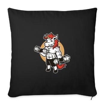 Unicorn Muscular Dumbbells - Sofa pillowcase 17,3'' x 17,3'' (45 x 45 cm) - black - Front
