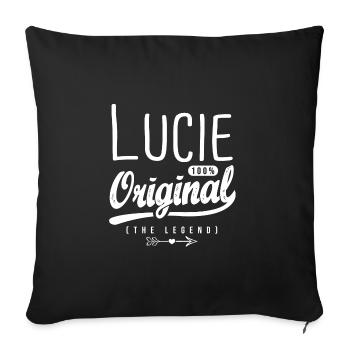 Lucie ORIGINAL shirt personnalisé prénom Lucie - Housse de coussin décorative 45 x 45 cm - noir - Devant