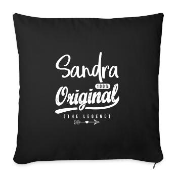 Sandra ORIGINAL personalized shirt girl sandra - Sofa pillowcase 17,3'' x 17,3'' (45 x 45 cm) - black - Front