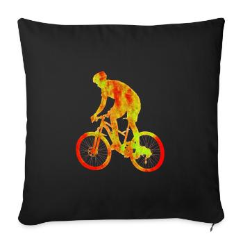 Vélo rouge pointillé - Housse de coussin décorative 45 x 45 cm - noir - Devant