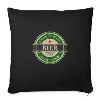ICH BIN DER BEWEIS BIER MACHT SCHÖN - Sofakissenbezug 45 x 45 cm - Schwarz - Vorne