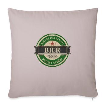 JE SUIS LA PREUVE QUE LA BIÈRE VOUS REND BELLE - Housse de coussin décorative 45 x 45 cm - taupe clair - Devant