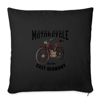 Cyclomoteur DDR SR 1 de Suhl Motorcycle East Germany - Housse de coussin décorative 45 x 45 cm - noir - Devant