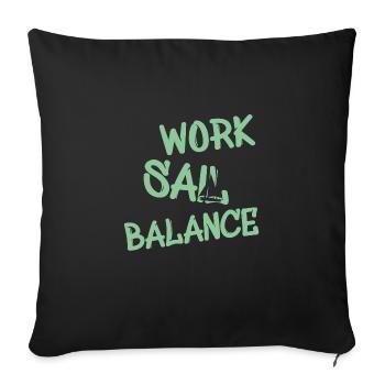 Work Sail Balance - Sofakissenbezug 45 x 45 cm - Schwarz - Vorne