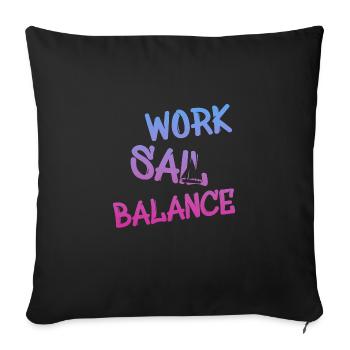 work sail balance - Sofakissenbezug 45 x 45 cm - Schwarz - Vorne