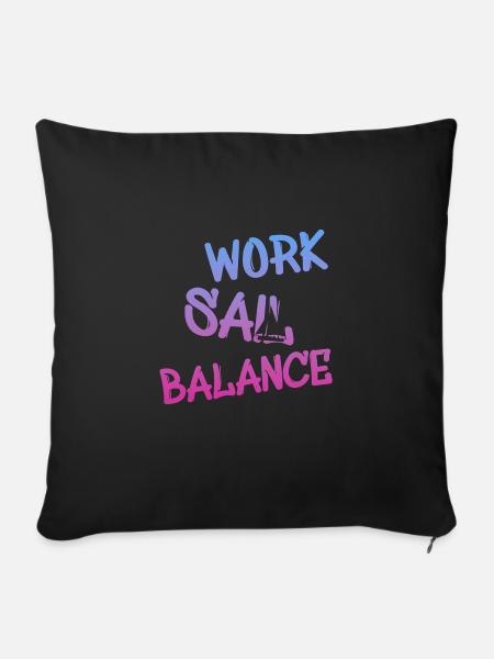 work sail balance - Sofakissenbezug 45 x 45 cm - Schwarz