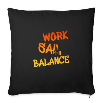 work sail balance - Sofakissenbezug 45 x 45 cm - Schwarz - Vorne