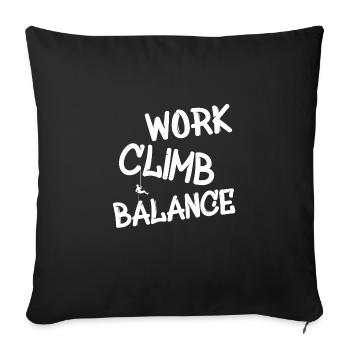 Klettern Kletterer Climbing Abseilen - Sofakissenbezug 45 x 45 cm - Schwarz - Vorne