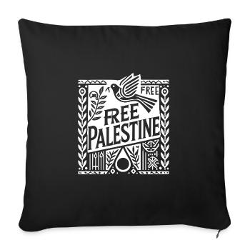 Free palestine - Sofa pillowcase 17,3'' x 17,3'' (45 x 45 cm) - black - Front