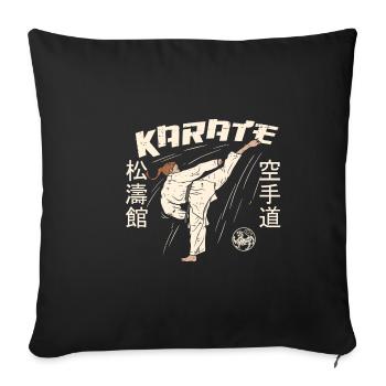 Karate Girl Shotokan - Sofa pillowcase 17,3'' x 17,3'' (45 x 45 cm) - black - Front