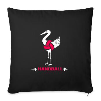 Handball Sprungwurf Handballfan Handballer - Sofakissenbezug 45 x 45 cm - Schwarz - Vorne