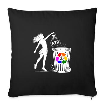 FCK AFD - Gegen Rechts - halte deine umwelt sauber - Sofakissenbezug 45 x 45 cm - Schwarz - Vorne