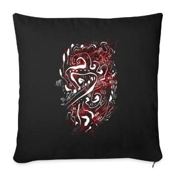 Maori / Chef tribal / Art de la Nouvelle-Zélande - Housse de coussin décorative 45 x 45 cm - noir - Devant