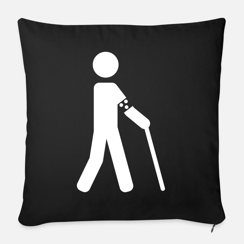 aveugle - Housse de coussin décorative 45 x 45 cm - noir