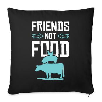 Friends of animal welfare - Sofa pillowcase 17,3'' x 17,3'' (45 x 45 cm) - black - Front