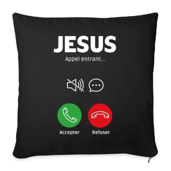 Appel de Jésus - Housse de coussin décorative 45 x 45 cm - noir - Devant