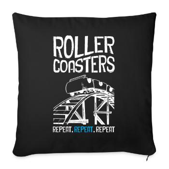 Roller Coaster Repeat - Sofakissenbezug 45 x 45 cm - Schwarz - Vorne