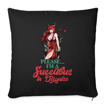 Sukkubus Flirty Nymphe Sexy Anime Dämon Flügel Goth - Sofakissenbezug 45 x 45 cm - Schwarz - Vorne