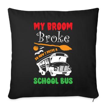 Funny Witch School Bus Driver Halloween - Sofa pillowcase 17,3'' x 17,3'' (45 x 45 cm) - black - Front