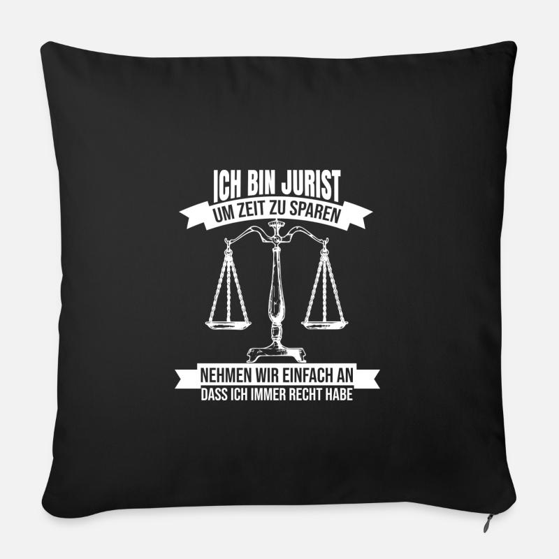 JURIST Shirt · ANWALT GERICHT BERUF · Geschenk - Sofakissenbezug 45 x 45 cm - Schwarz