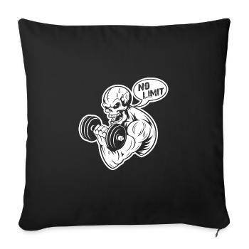 Entraînement de musculation du crâne et No Limit - Housse de coussin décorative 45 x 45 cm - noir - Devant