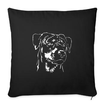 DEUTSCHER JAGDTERRIER glatthaar Wilsigns Jagdhund - Sofakissenbezug 45 x 45 cm - Schwarz - Vorne
