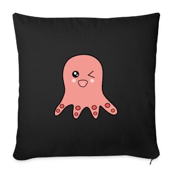 Octopus marine animals - Sofa pillowcase 17,3'' x 17,3'' (45 x 45 cm) - black - Front