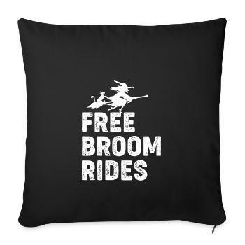 Free brine ride witch with cat on brine - Sofa pillowcase 17,3'' x 17,3'' (45 x 45 cm) - black - Front